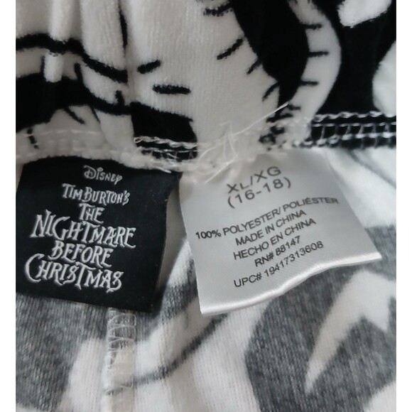 Disney Nightmare Before Christmas Pajama Pants XL Jack Skellington Fleece - Picture 10 of 10